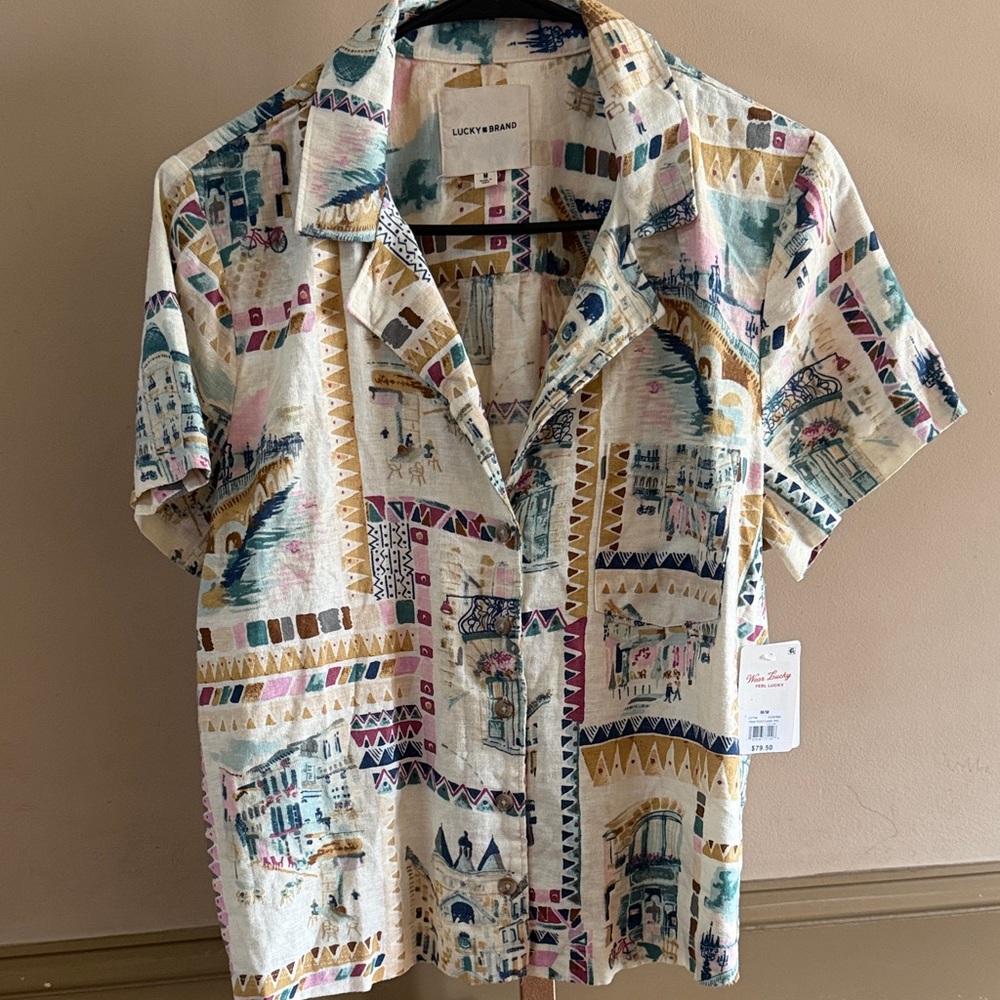 Lucky Brand Geometric Print  Shirt